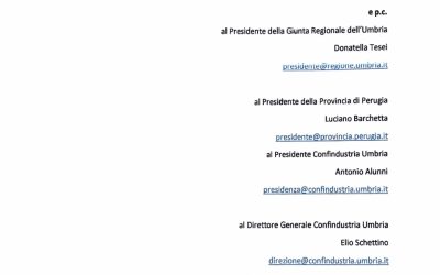 Barbetti e Colacem: lettera al Sindaco di Gubbio