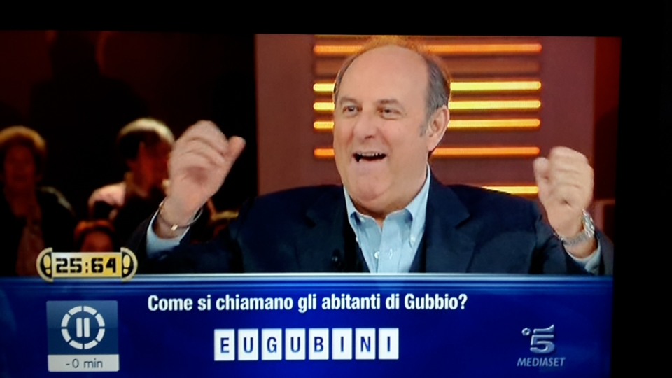 Caduta Libera, Gerry Scotti e gli eugubini