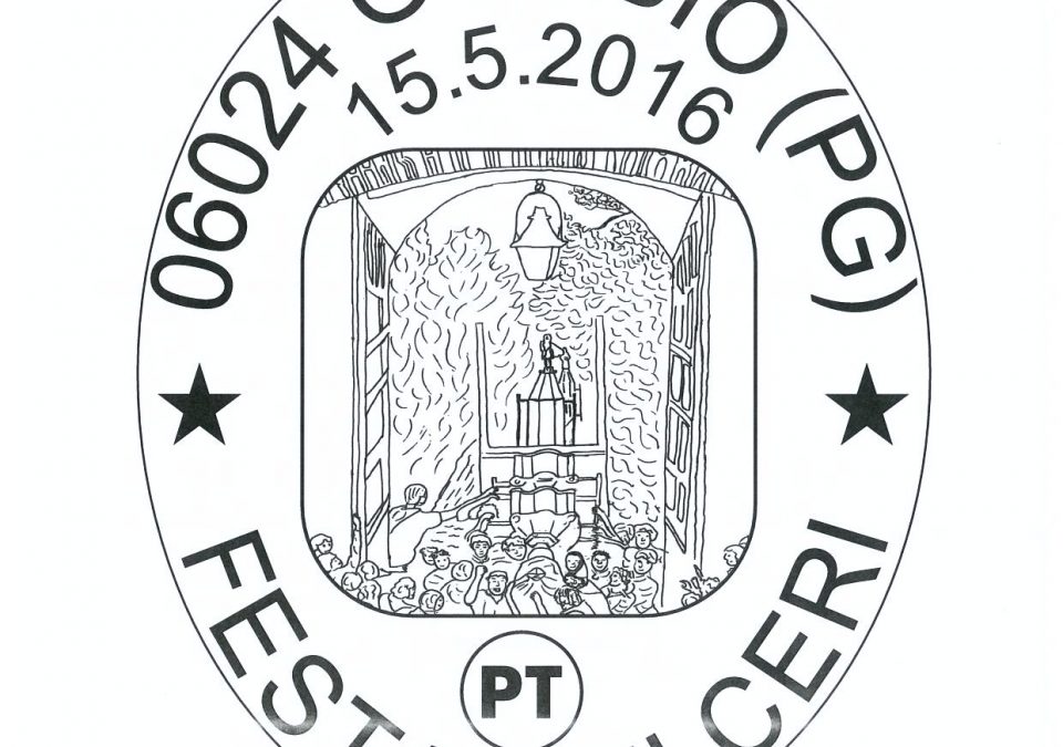 ANNULLO POSTALE E CARTOLINA FESTA DEI CERI 2016