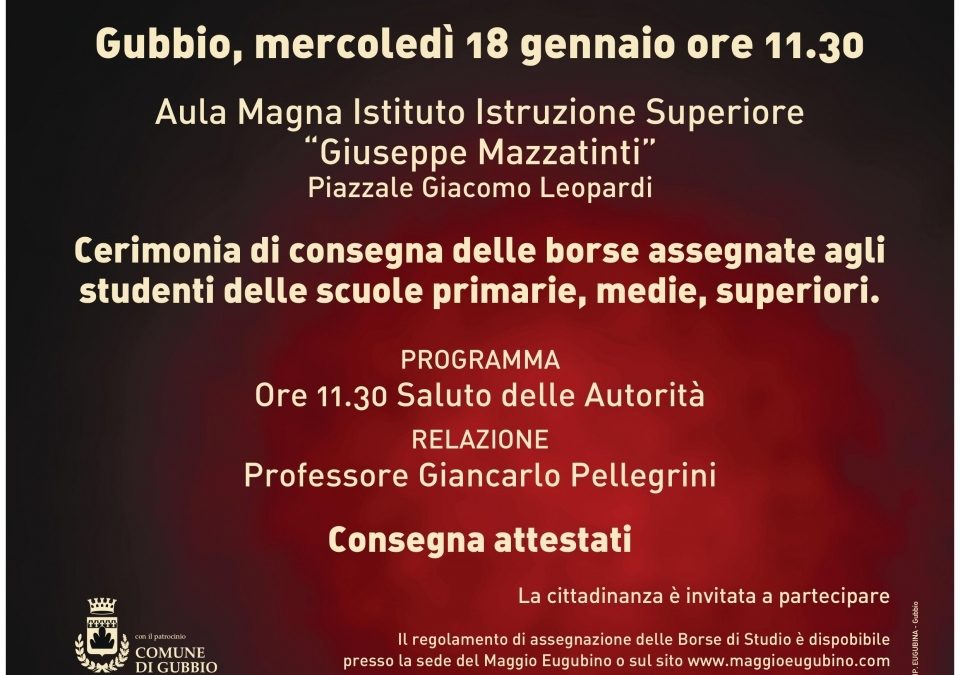 Mercoled&igrave; la consegna delle Borse di Studio Ceccarelli-Spalazzi