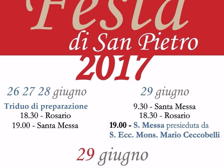 Festa di San Pietro, giovedì 29: appuntamenti e cena in piazza