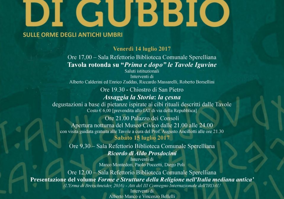 Festa delle Tavole Eugubine”: 14-16 luglio
