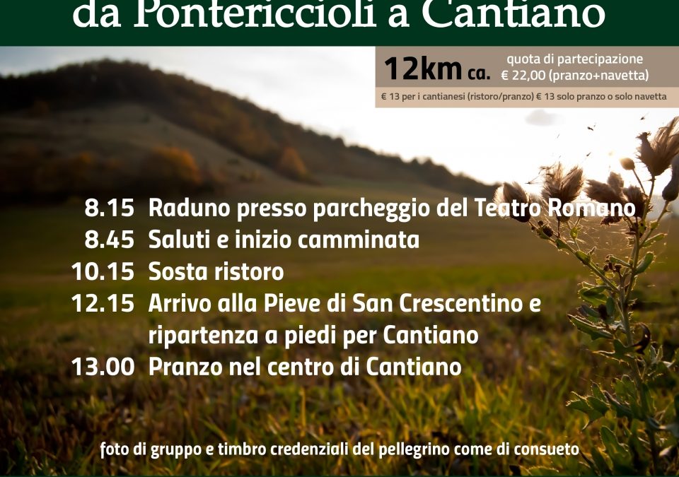 Conoscere il cammino di sant'Ubaldo, terza tappa. Da Pontericcioli a Cantiano, domenica 1 ottobre