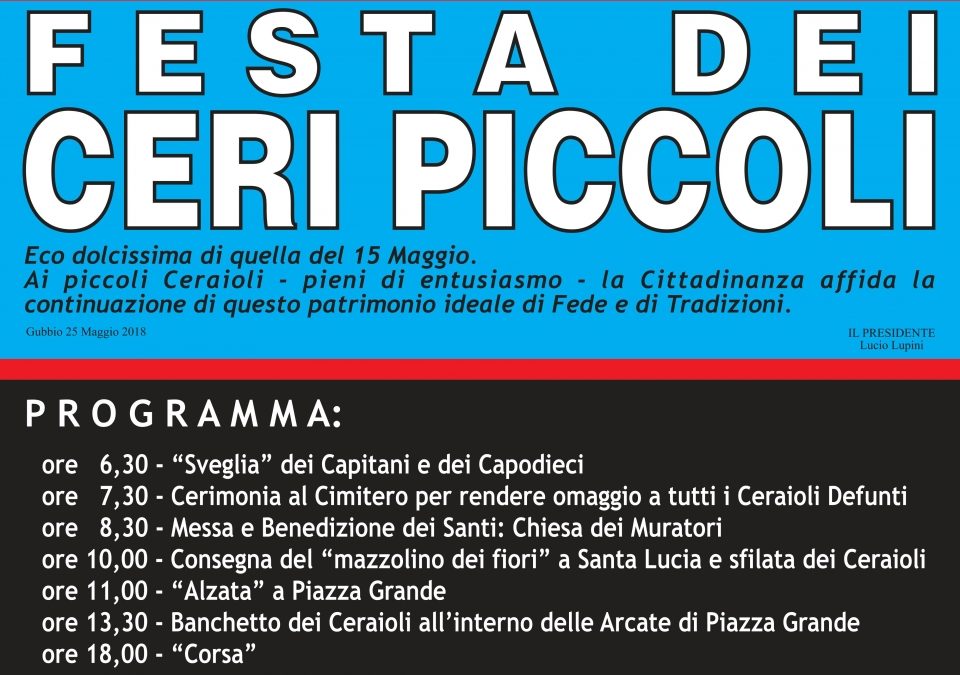 FESTA DEI CERI PICCOLI 2018