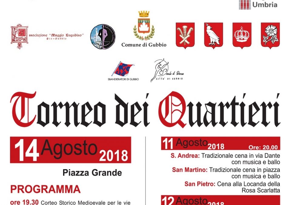 TORNEO DEI QUARTIERI  2018: marted&igrave; 14 agosto, 20:30