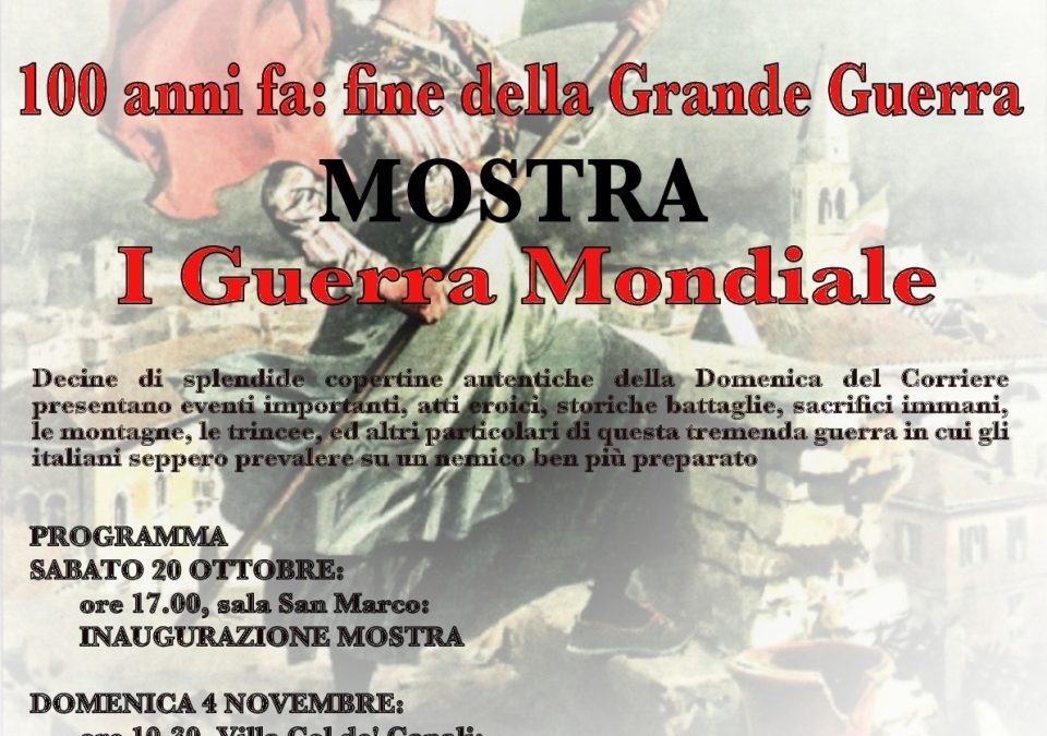 Inaugurazione  mostra dedicata alla Prima Guerra Mondiale: Costacciaro, 20 ottobre ore 17