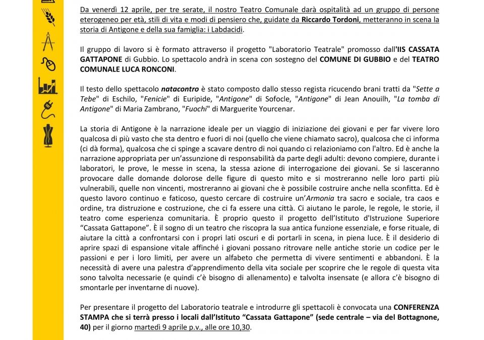 IIS CASSATA-GATTAPONE: presentazione dello spettacolo NATACONTRO, marted&igrave; 9 aprile ore 10:30