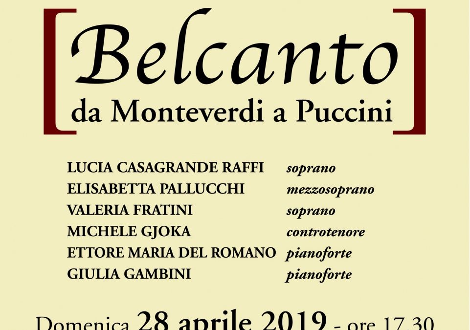 CONCERTO LIRICO DEL 28 APRILE 2019