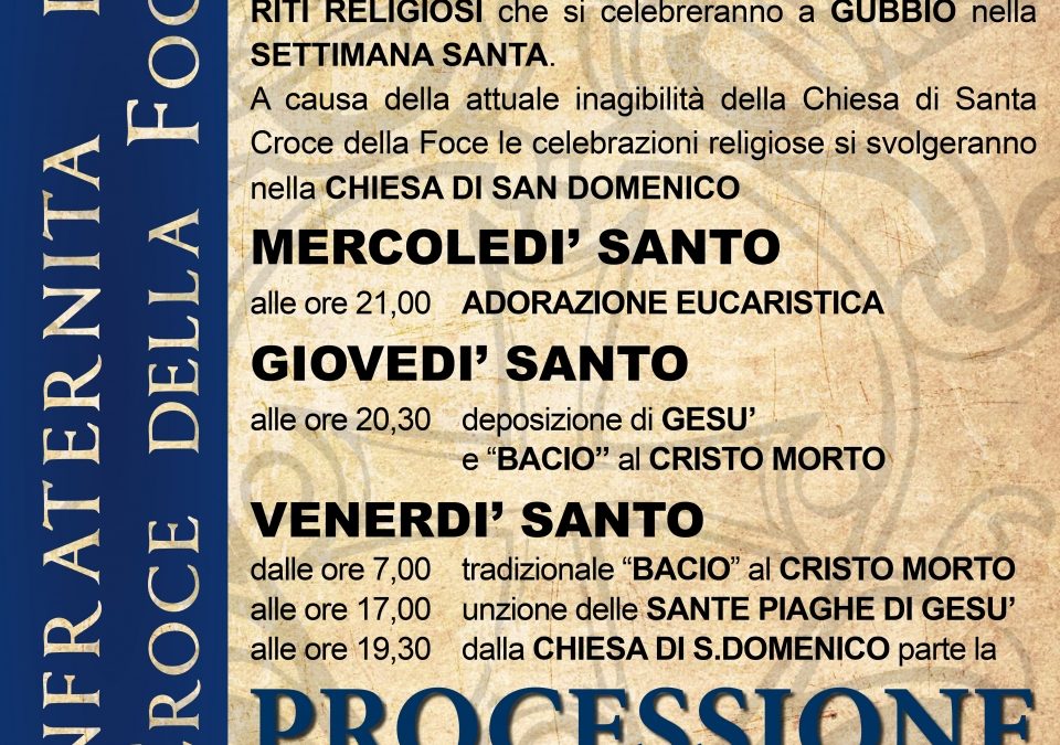PROCESSIONE DEL CRISTO MORTO: VENERDI ORE 19:30