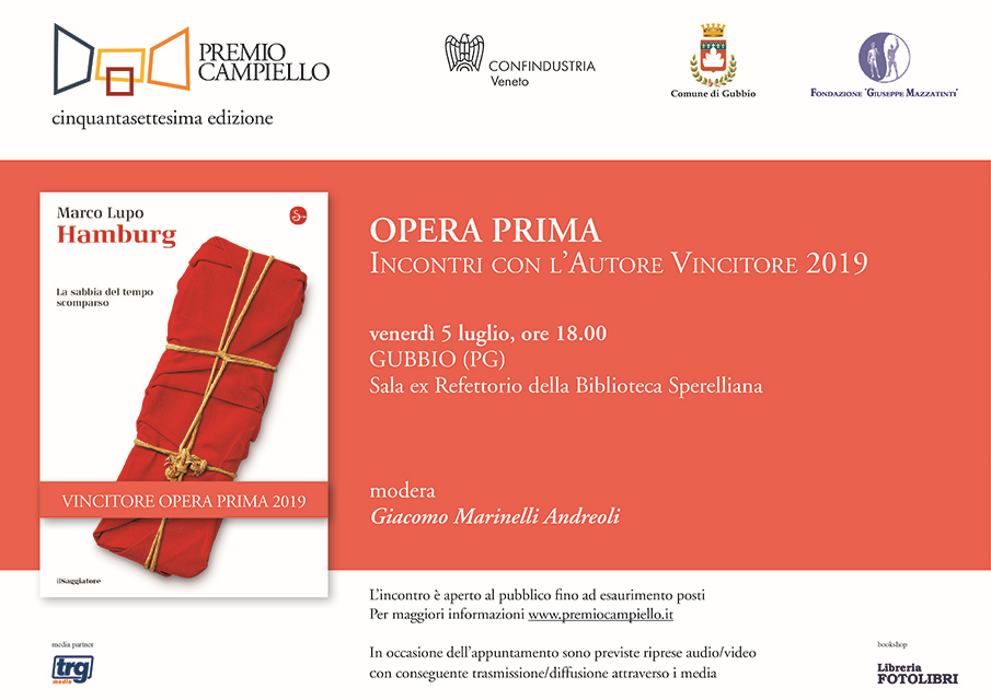 OPERA PRIMA PREMIO CAMPIELLO, incontro con l'autore: venerd&igrave; 5 ore 18.30 Biblioteca Sperelliana