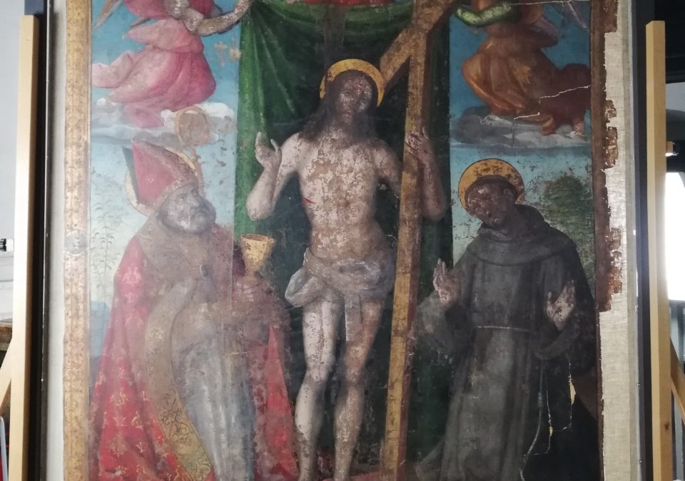 C’è la mano di Raffaello sul gonfalone del “Corpus Domini” di Gubbio