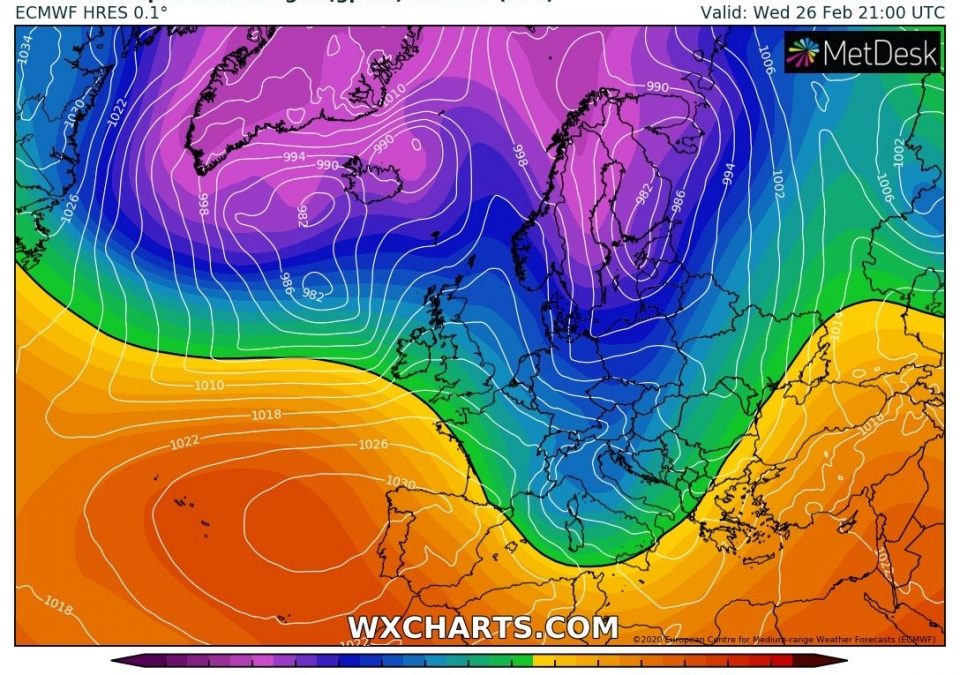 Aggiornamento meteo di venerd&igrave; 21 febbraio 2020