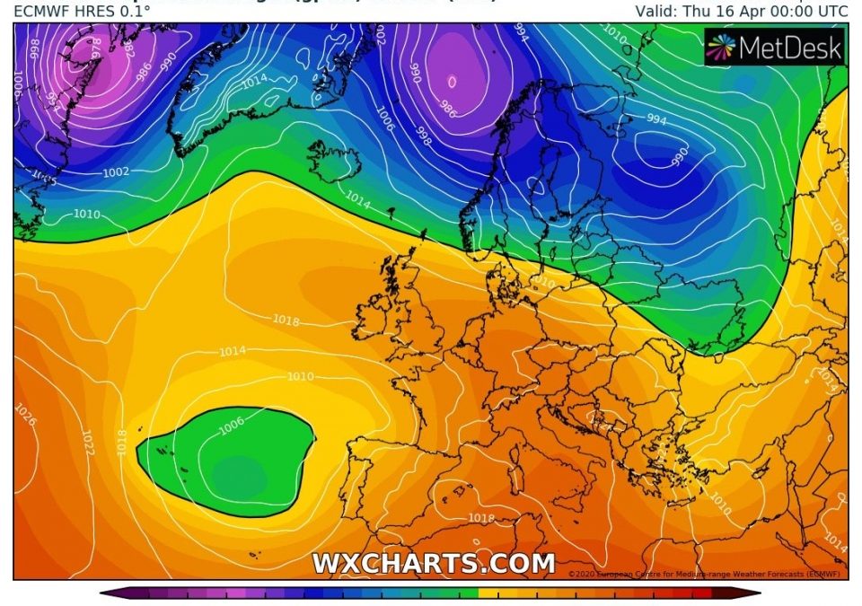 Aggiornamento meteo di luned&igrave; 13 aprile 2020