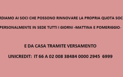 AVVISO AI SOCI: IBAN E QUOTE SOCIALI
