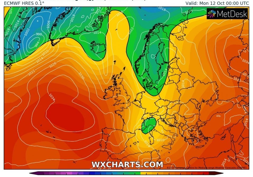 Aggiornamento meteo di sabato 10 ottobre 2020