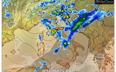 Aggiornamento meteo di gioved&igrave; 22 ottobre