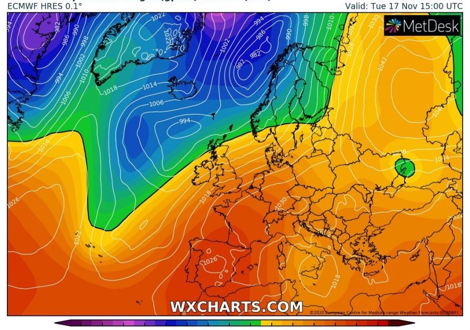 Aggiornamento meteo di domenica 15 novembre 2020