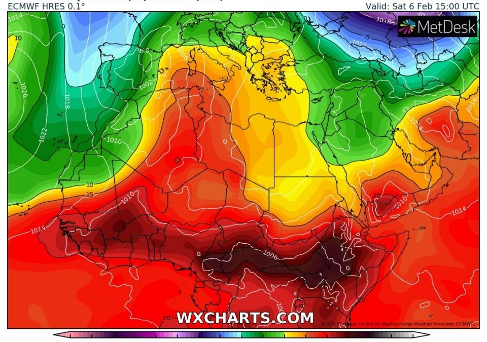 Aggiornamento meteo di lunedi Primo Febbraio 2021