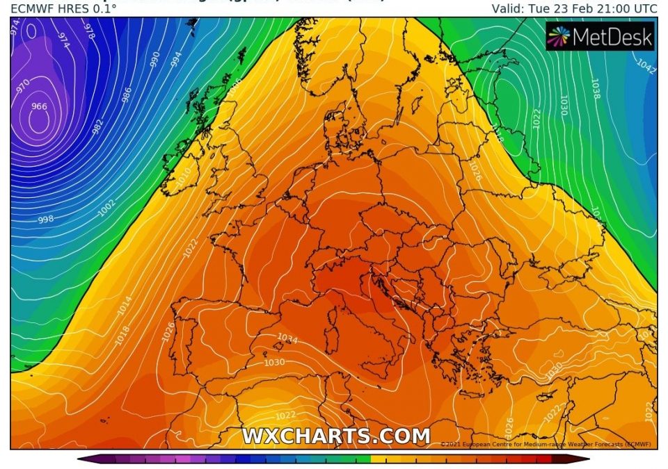 Aggiornamento meteo di venerd&igrave; 19 febbraio 2021