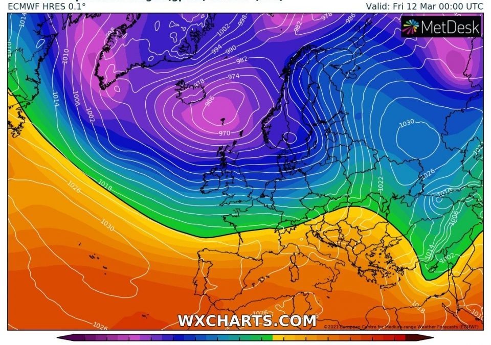 Aggiornamento meteo di martedi 9 marzo 2021