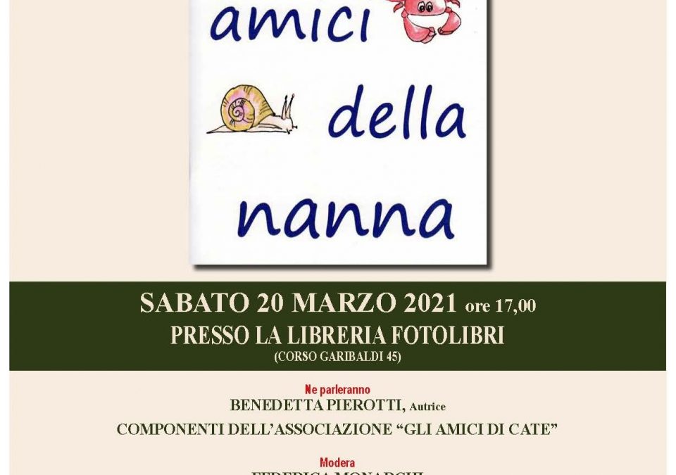 “Gli amici della nanna”: la presentazione del libro sabato prossimo