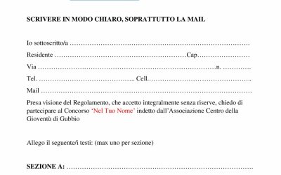 1°Concorso di poesia a tema religioso ‘NEL TUO NOME’