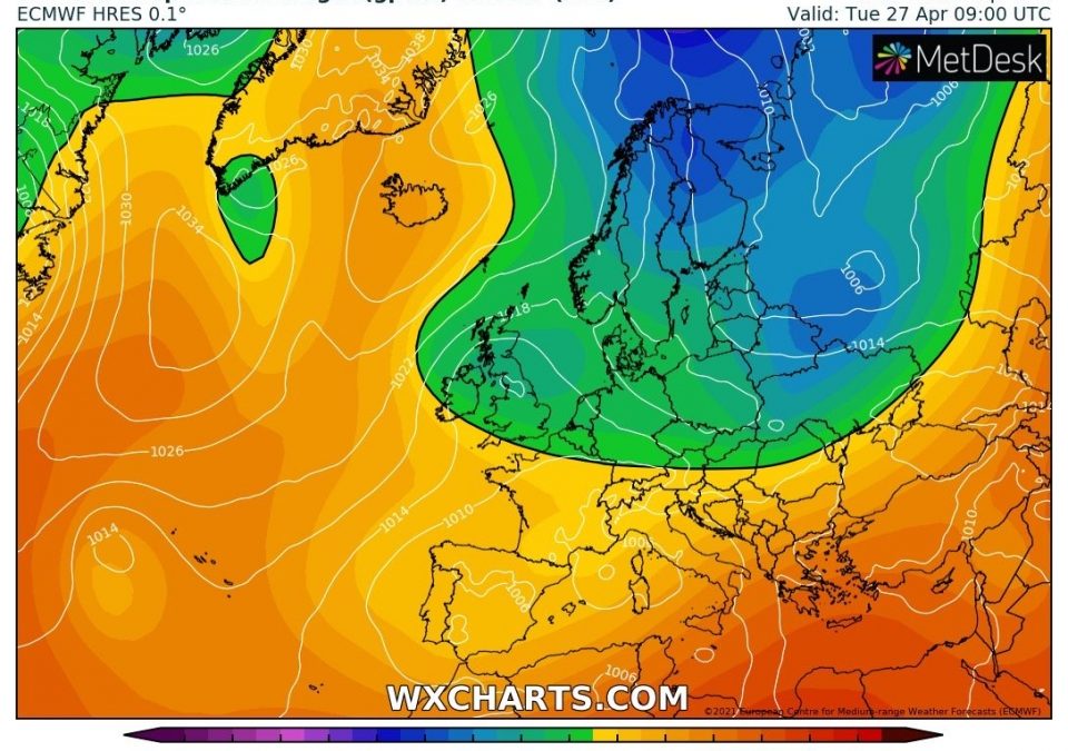Aggiornamento meteo di luned&igrave; 26 aprile 2021