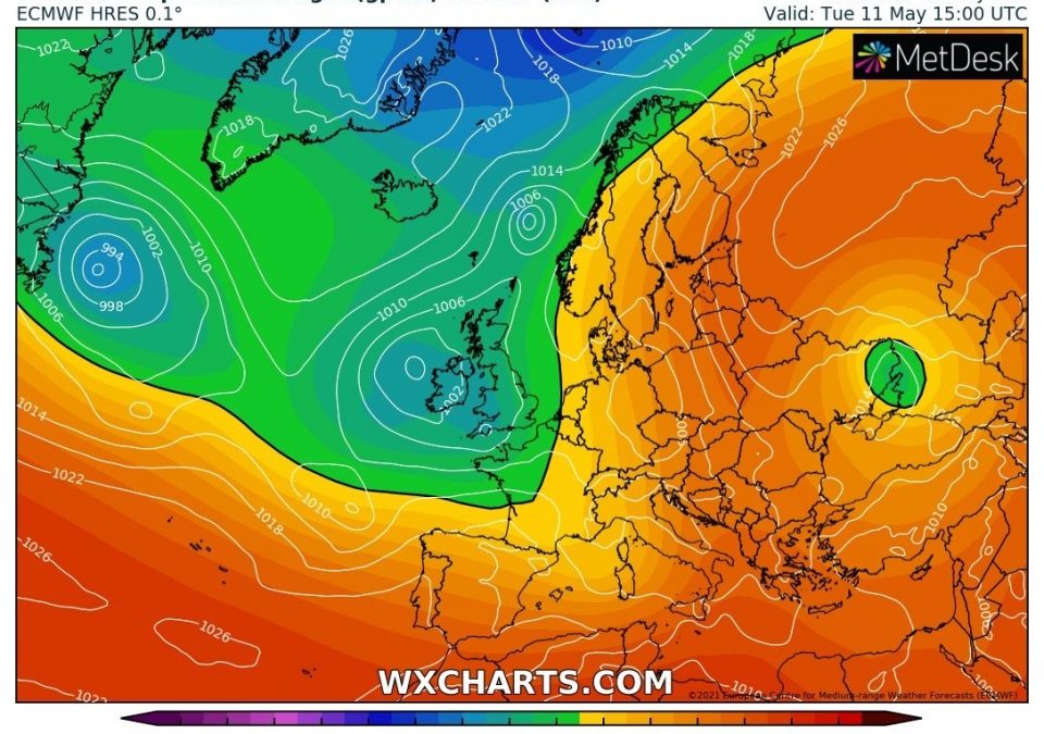 Aggiornamento meteo di marted&igrave; 11 maggio 2021