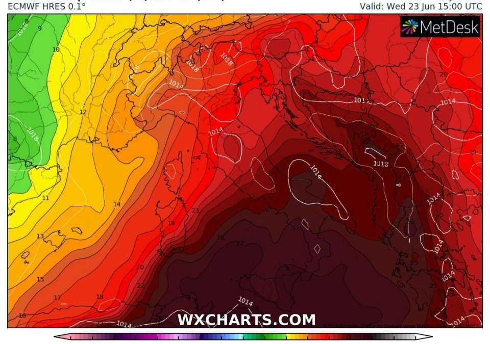 Aggiornamento meteo di marted&igrave; 22 giogno 2021