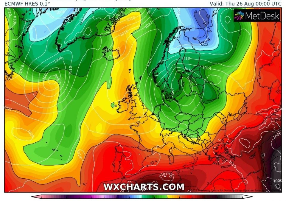 Aggiornamento meteo di luned&igrave; 23 agosto 2021