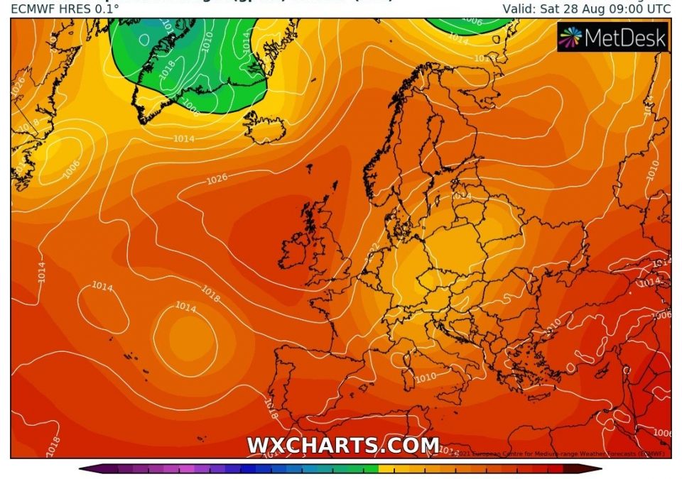 Aggiornamento meteo di venerd&igrave; 27 agosto 2021
