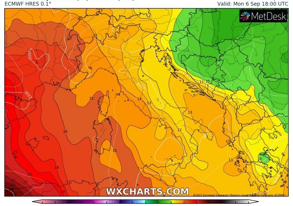 Aggiornamento meteo di venerdi 3 settembre 2021
