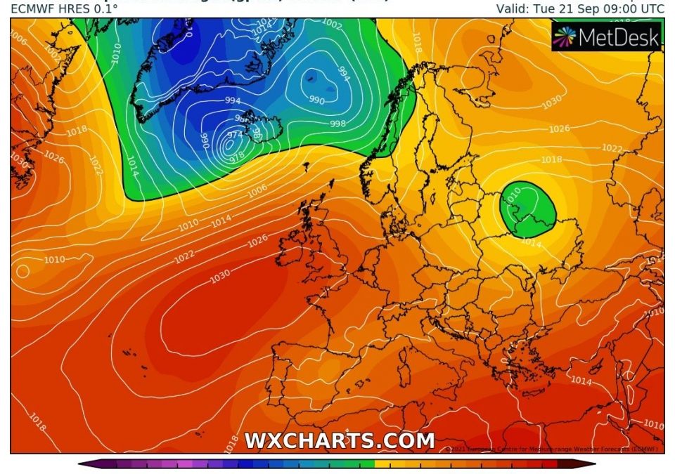Aggiornamento meteo di luned&igrave; 20 settembre 2021