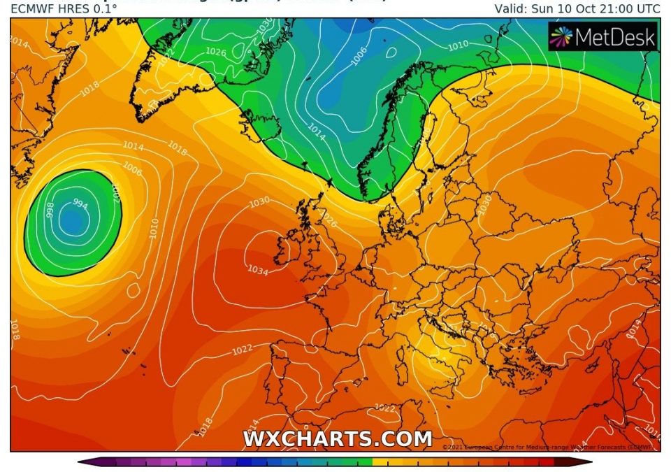aggiornamento meteo di sabato 9 ottobre 2021