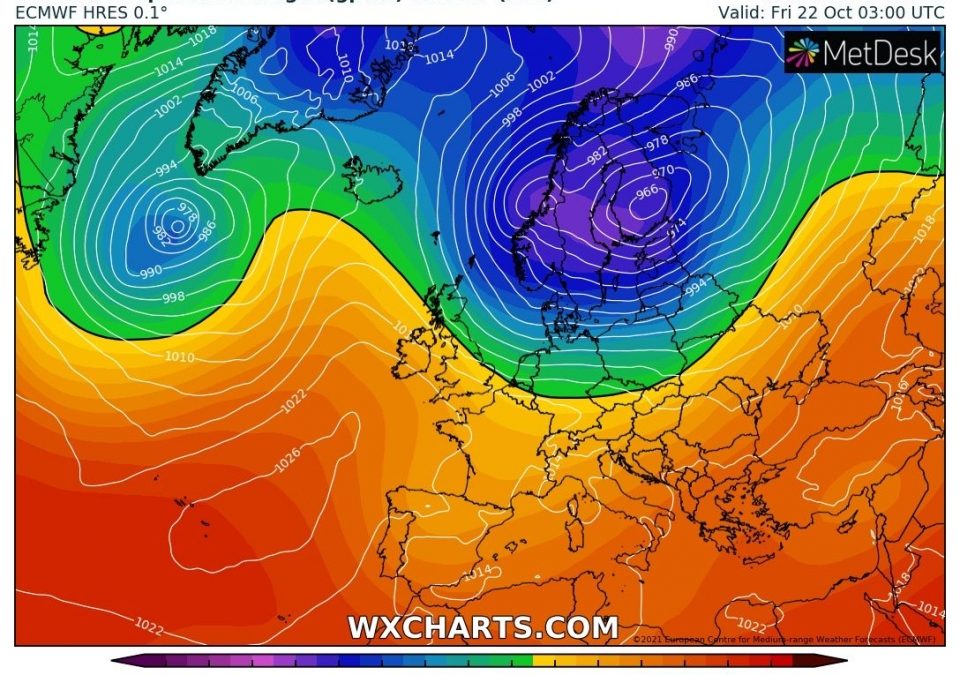 Aggiornamento meteo di mercoled&igrave; 20 ottobre 2021