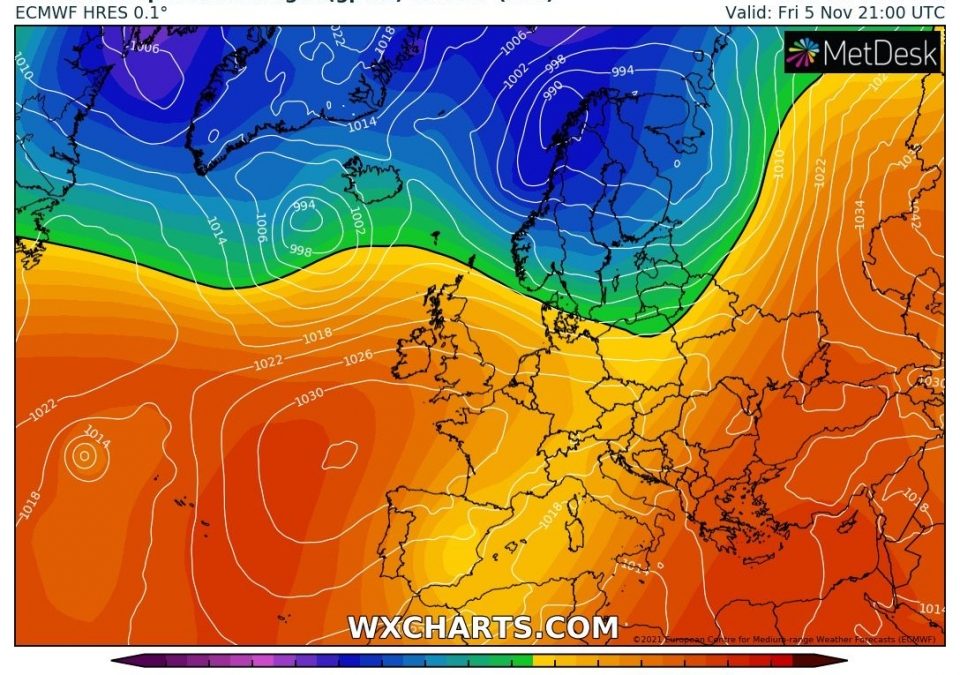 Aggiornamento meteo di gioved&igrave; 4 novembre 2021