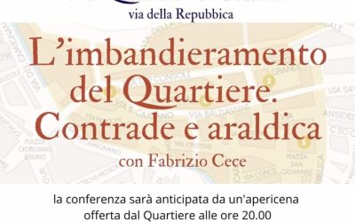 QUARTIERE DI SAN GIULIANO: L IMBANDIERAMENTO DEL QUARTIERE. CONTRADE E ARALDICA: con Fabrizio Cece, venerd&igrave; 19 novembre ore 21:00