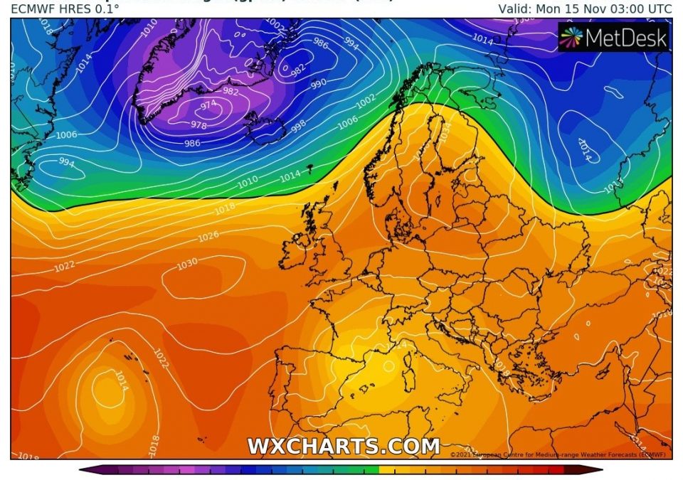 Aggiornamento meteo di venerd&igrave; 12 novembre 2021
