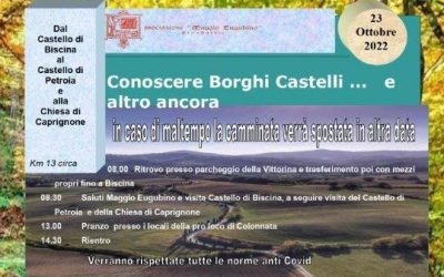 TORNA CONOSCERE BORGHI E CASTELLI: DAL CASTELLO DI BISCINA AL CASTELLO DI PETROIA, CHIESA DI CAPRIGNONE. DOMENICA 23 OTTOBRE