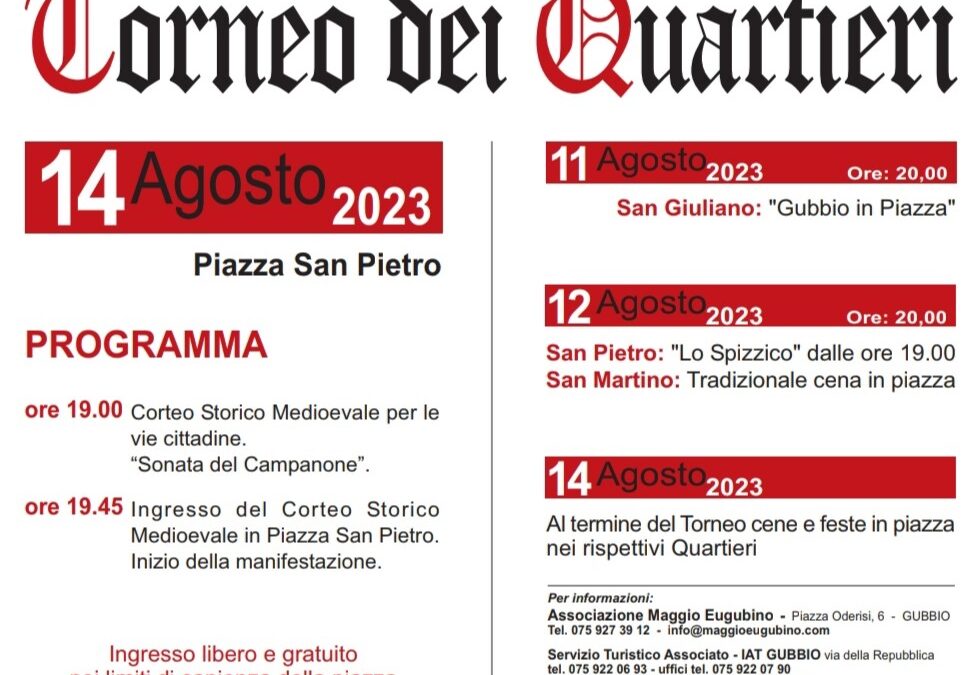 TORNEO DEI QUARTIERI “edizione straordinaria” 2023