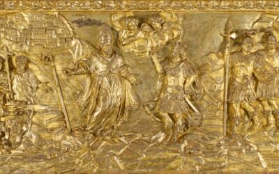 Restaurato il paliotto ligneo del Palazzo dei Consoli dell’incontro tra sant’Ubaldo e Barbarossa: