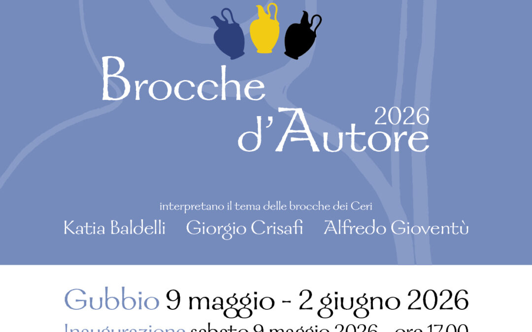 BROCCHE D’AUTORE 2026: sabato 9 maggio ore 17.00 MUSEO DELLE BROCCHE -via Baldassini-